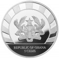 Ghana 1 oz silver GIANTS of the ICE AGE 2021 WOOLLY RHINO 5 Cedis