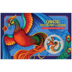 PM 1 oz silver PHOENIX 2022 $1 bu VIVID COLOURED in CARD CHINESE MYTHS & LEGENDS 