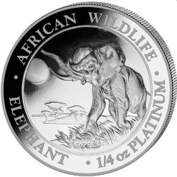 1/4 oz PLATINUM ELEPHANT 2016 BU Shillings 250