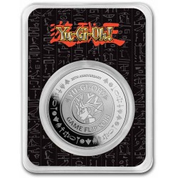 Niue 1 oz silver Yu-Gi-Oh! Game Flip Coin 25th Anniv 2022 BU in card