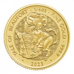 U.K. 1/4 oz gold TUDOR BEASTS The YALE OF BEAUFORT 2023 BU £25