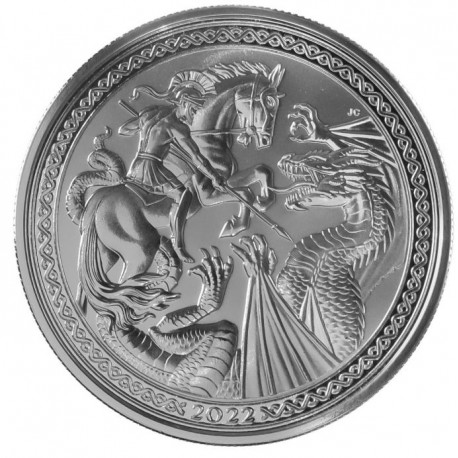 Ascension Islands 1 oz silver ST GEORGE & The DRAGON 2022 BU £2 Modern Masters - Jody Clark