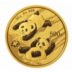 Gold CHINA PANDA 30 GR 2022 Yuan 500 in CAPSULE