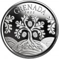EC8 NUTMEG TREE 2022 GRENADA 1 oz silver $2 bu 