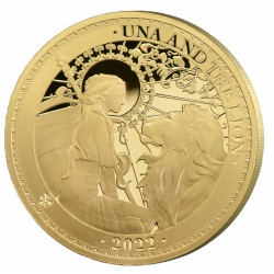 ST HELENA 1/4 oz GOLD UNA and the LION 2022 £2 PROOF
