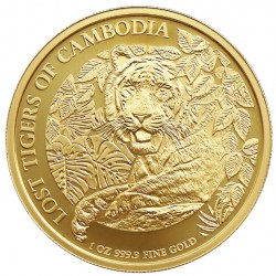 CAMBODIA 30 000 RIELS 1 oz GOLD Lost Tigers 2023 BU 30 000 Riels