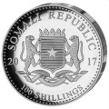 1 oz silver SOMALIA ELEPHANT 2017 High Releif Box+Coa