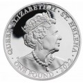 ST HELENA 1 oz silver The QUEEN'S VIRTUES JUSTICE 2022 £1 Gilded proof FIAT IUSTICIA