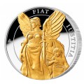 ST HELENA 1 oz silver The QUEEN'S VIRTUES JUSTICE 2022 £1 Gilded proof FIAT IUSTICIA
