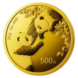 Gold CHINA PANDA 30 GR 2023 Yuan 500 in CAPSULE