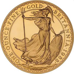 U.K. 1 oz gold BRITANNIA 1988 BU £100
