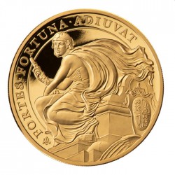 ST HELENA 1 oz GOLD The QUEEN'S VIRTUES COURAGE 2022 £100 proof FORTES FORTUNA ADIUVAT