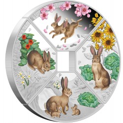 PM Year of the Rabbit Quadrant 2023 1oz Silver Proof Four-Coin Set