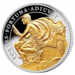 ST HELENA 1 oz silver The QUEEN'S VIRTUES COURAGE 2022 £1 proof GILDED FORTES FORTUNA ADUIVAT