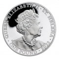 ST HELENA 1 oz silver The QUEEN'S VIRTUES CONSTANCY 2022 £1 proof ACTA NON VERBA