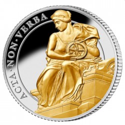 ST HELENA 1 oz silver The QUEEN'S VIRTUES CONSTANCY 2022 £1 proof GILDED ACTA NON VERBA