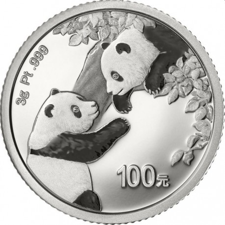China 1 gr PLATINUM PANDA 2022 BU Yuan 500