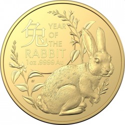 RAM 1 oz GOLD Lunar RABBIT 2023 $100 Australia bu