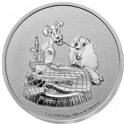 1 oz silver DISNEY The LADY and The Tramp 2022 $2 BU