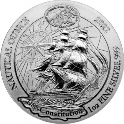 1 oz SILVER RWANDA NAUTICAL USS CONSTITUTION 2022 Amafranga 50