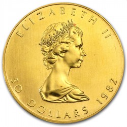 1 oz gold Maple Leaf 1982 $50 bu