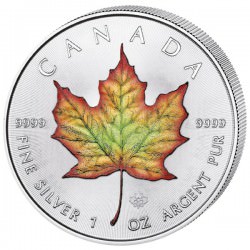 1 oz silver MAPLE LEAF 2023 coloured $5