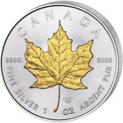1 oz silver MAPLE LEAF 2023 gilded $5