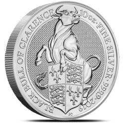 10 oz silver Queen's Beast 2019 BLACK BULL OF CLARENCE £10 