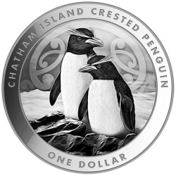 NEW ZEALAND 1 oz silver CHATHAM CRESTED PENGUIN 2020 $1