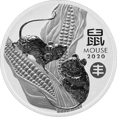 PM Lunar 3 Mouse 1 oz silver 2020 BU $1 Privy Chinese Harvest