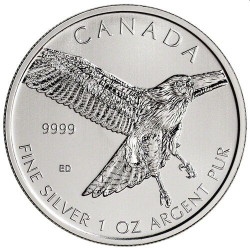 1 oz SILVER RED-TAILED HAWK 2015 $5
