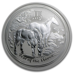 2 oz silver LUNAR HORSE 2014 $2 bu