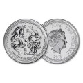 1 oz silver Niue Double Dragon 2018 $2 L