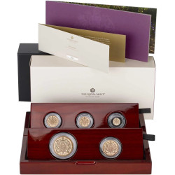 UK 5-Coin Gold Proof Sovereign Set 2022 Royal Coat of Arms