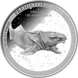 1 oz silver Prehistoric Life DUNKLEOSAURUS 2023 bu 20FR