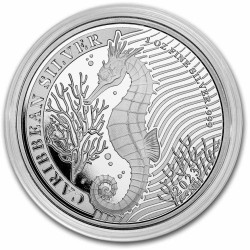 1 oz silver Caribbean Seahorse 2023 Barbados $1