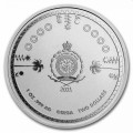 1 oz silver 35th Anniversary SONIC KNUCKLES $2 BU COLOURED