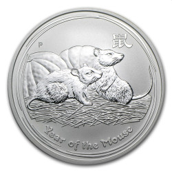 PM 1 oz silver LUNAR MOUSE 2008 $1
