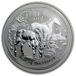 PM 1 oz silver Horse 2014 $1 bu