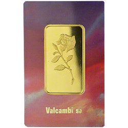 BAR 10 gr gold - VALCAMBI Switzerland ROSE Assay certificate