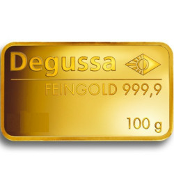 100 GRAM GOLD BAR - DEGUSSA FEINGOLD 999.9