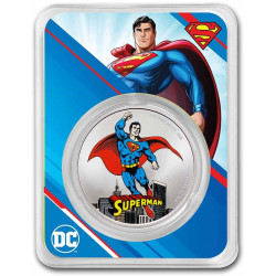DC Comics 1 oz silver SUPERMAN 2023 $5 bu COLOURED Samoa