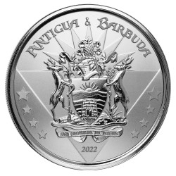 1 oz silver COAT OF ARMS ANTIGUA & BARBUDA 2022 EC8 Eastern Caribbean BU
