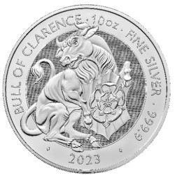 UK 10 oz silver Tudor Beasts BULL OF CLARENCE 2023 BU £10