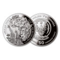 1 oz SILVER RWANDA GIRAFFE 2018 PP + COA