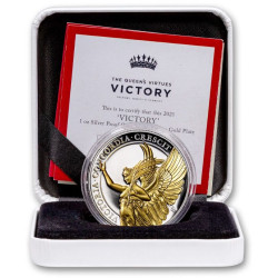 ST HELENA 1 oz silver The QUEEN'S VIRTUES VICTORY 2021 £1 GILDED proof VICTORIA CONCORDIA CRESCIT