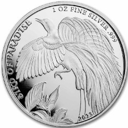 1 oz silver BIRD OF PARADISE 2023 Kina 1 bu 