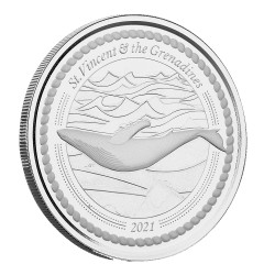 1 oz silver 2021 ST VINCENT Eastern Caribbean N°3 / 8 EC8 Humpback Whale