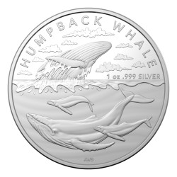 1 oz silver HUMPBACK WHALE 2023 $1 BU Australian ANTARCTIC Territory