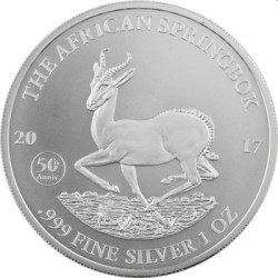 1 oz silver Springbok 2017 ANNIVERSARY